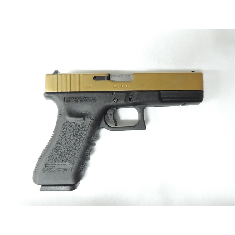 We pistola a gas glock G17 gold.