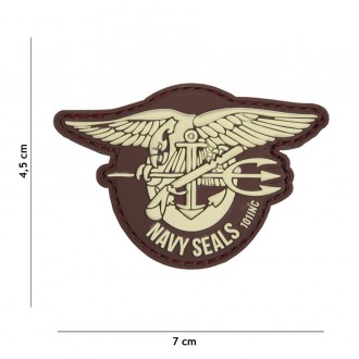 Patch 3D PVC Navy seals brown
