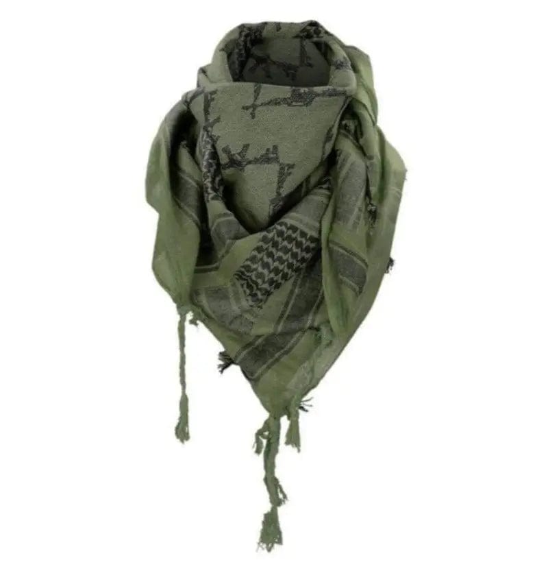 MFH Sciarpa Shemagh Con Frange - 100% Cotone, 115x110 Cm, Stile Palestinese, Nero/Bianco - Foto 2